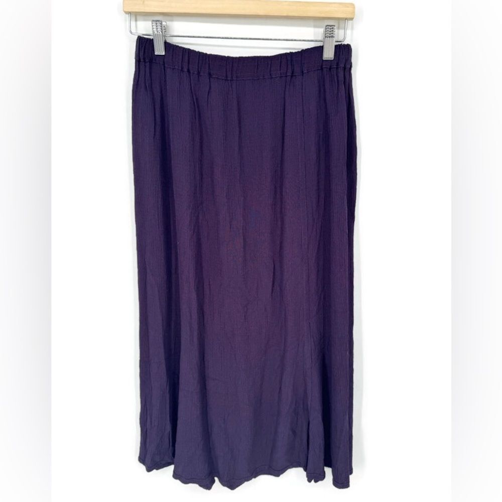 Flax by Jeanne Engelhart‎ Purple Midi Skirt Med
